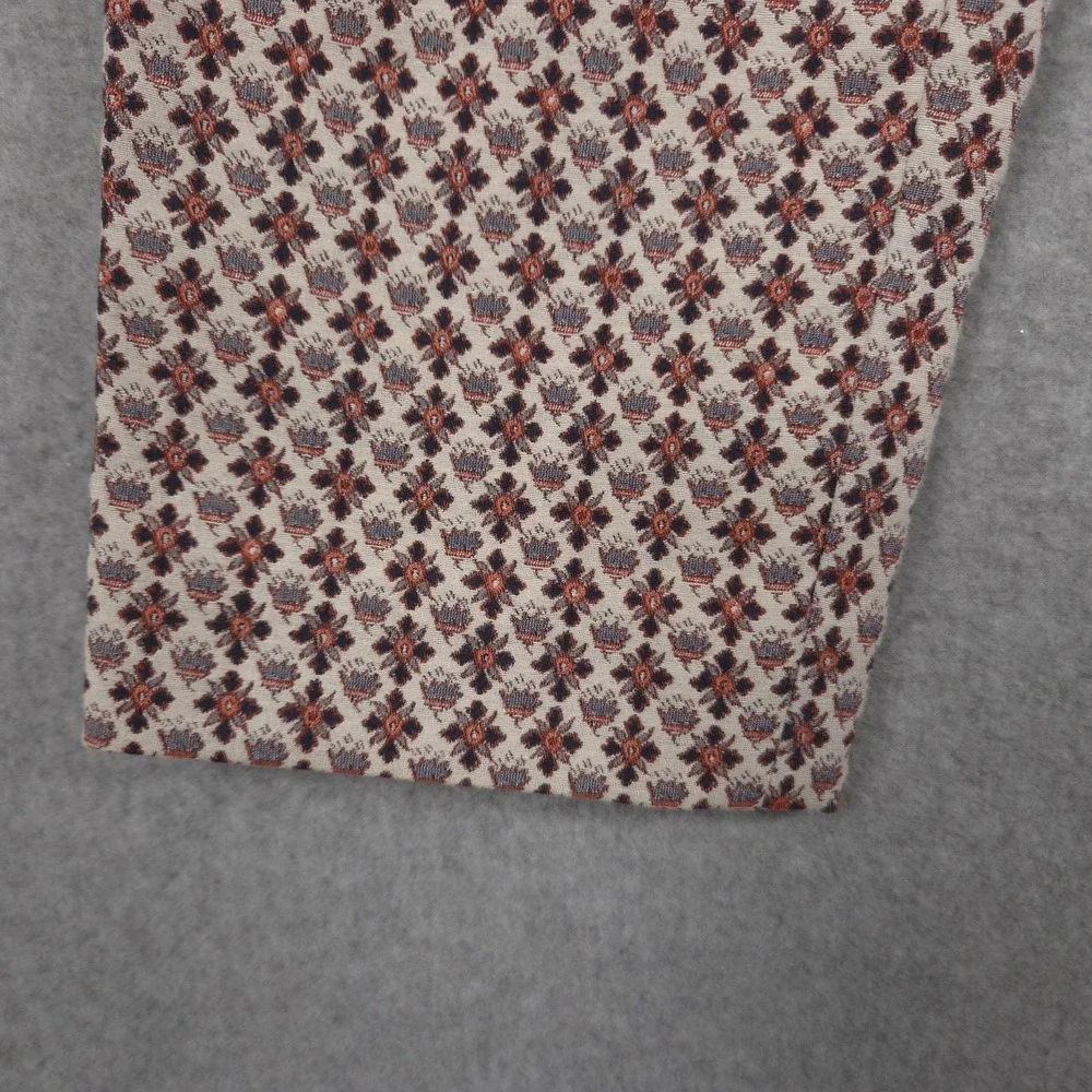 Tory Burch Womens Size 2 Red Blue Geometric Floral Straight Leg Pants Jacquard
